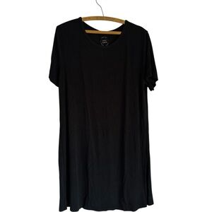 Cozy Earth Black Nightgown Sleep Shirt Ribbed Women’s Size XS Roomy Comfy
